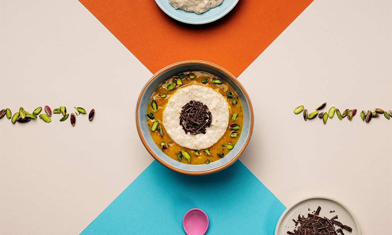 Porridge con confettura di ananas e mele renette