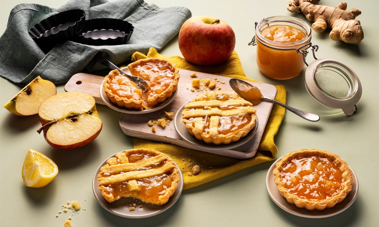 Crostatine con confettura di mele, zenzero,limone